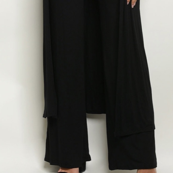 //RESTOCKED//BLACK PANTS CARDIGAN SET - Picture 5 of 6